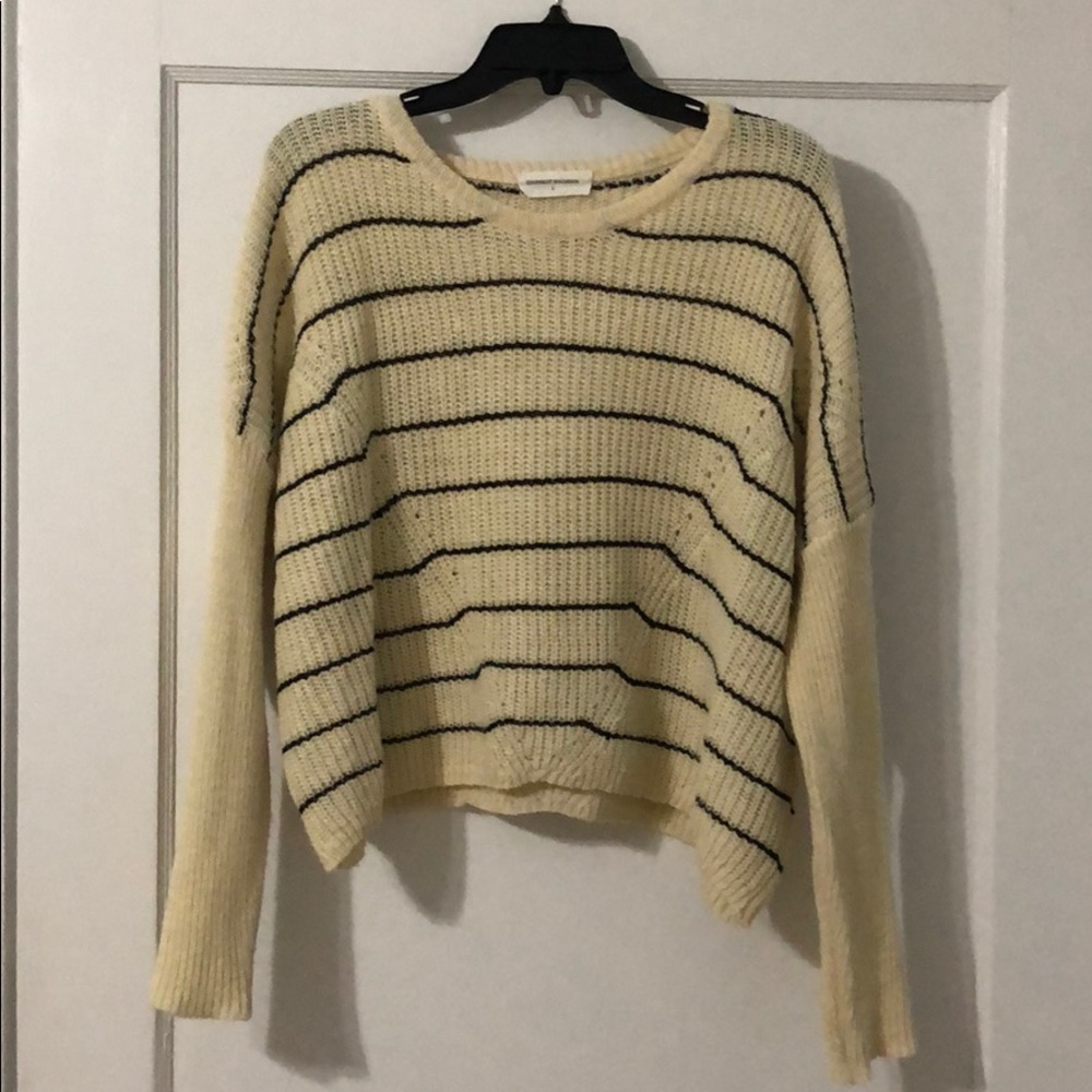 Cream and black stripe sweater